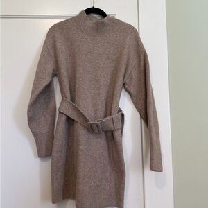 & Other Stories Taupe Long Sleeve Sweater Dress